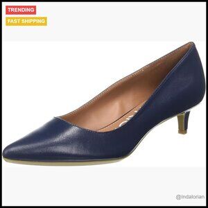 Leather Kitten Heel Pump with Slip Resistant Sole